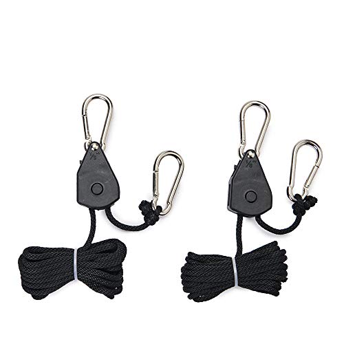 Hyindoor 1/8 inches Rope Ratchet con Gancho Cuerda de Suspención para Colgar Iluminación y Ventilador (2 Pcs) Hyindoor 1/8 inches Rope Ratchet con Gancho Cuerda de Suspención para Colgar Iluminación y Ventilador (2 Pcs)