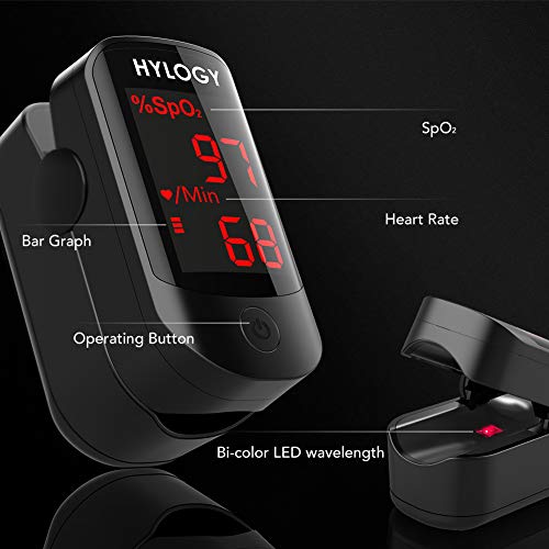 HYLOGY Oxímetro de Pulso, Pulsioximetro de Dedo Profesional saturacion oxigeno oxímetro con pantalla OLED (negro) HYLOGY Oxímetro de Pulso, Pulsioximetro de Dedo Profesional saturacion oxigeno oxímetro con pantalla OLED (negro)