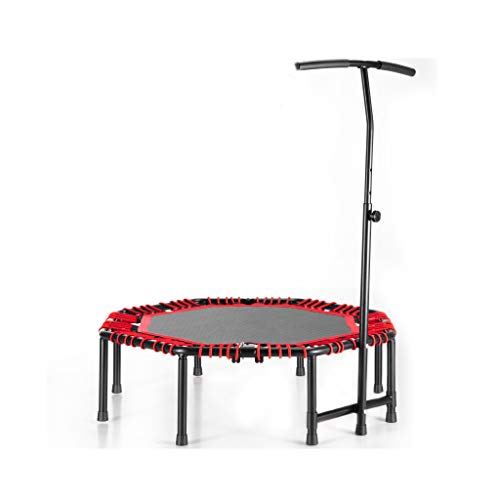 HYM Trampolín De Fitness De 48 Pulgadas, Silencioso Y Suave Bungee Rope Jumping Fitness Ejercicio Físico, Barra De Gimnasia para Gimnasio En Casa para Adultos Y Niños (Rojo)