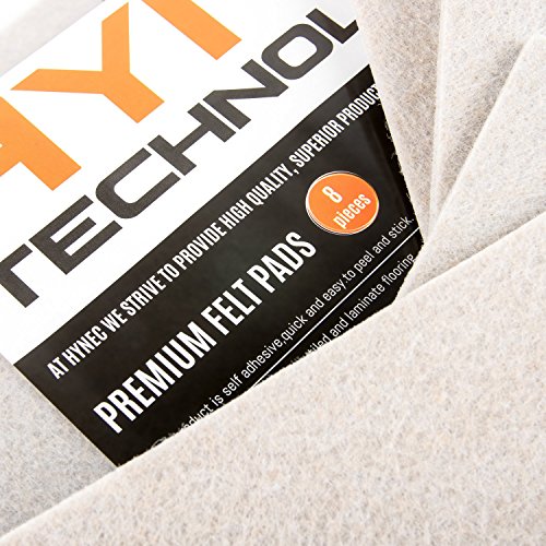 Hynec Almohadillas de Fieltro Adhesivo Premium para Muebles (8 Piezas Grandes) Protector de Suelo Autoadhesivo Muy Resistente para Cortar A Medida 11,3 x 15,3 cm Piezas Rectangulares