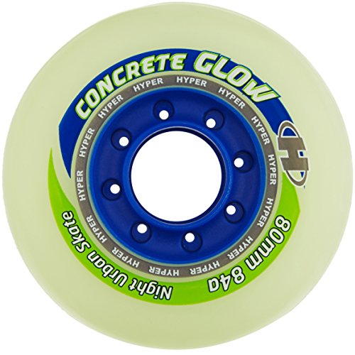 HYPER Freestyle Ruedas Concrete + G Patines en línea Ruedas 84 a componente de 4 Unidades Brilla en la Oscuridad, 80 mm, 72804 HYPER Freestyle Ruedas Concrete + G Patines en línea Ruedas 84 a componente de 4 Unidades Brilla en la Oscuridad, 80 mm, 72804
