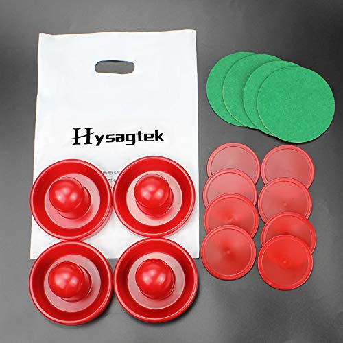 Hysagtek Mazo de mesa de hockey de aire de 96 mm, con 8 discos, color rojo