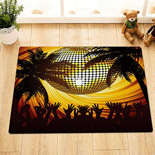 HYTCV Bola de Discoteca Palm Tree Shadow Alfombra de baño Cocina Dormitorio Sala de Estar Alfombra de Puerta para niños HYTCV Bola de Discoteca Palm Tree Shadow Alfombra de baño Cocina Dormitorio Sala de Estar Alfombra de Puerta para niños