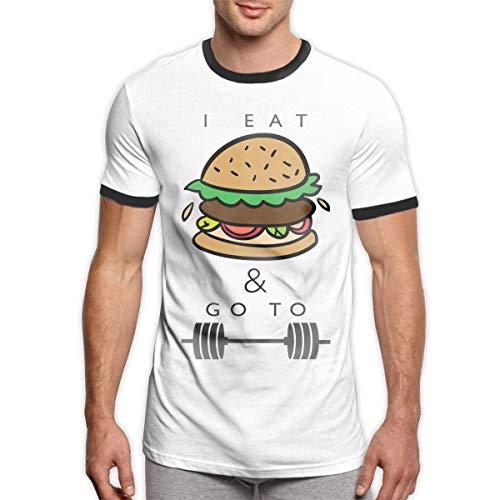 I Eat Burger and Go to Gym Camisetas Personalizadas de Moda Suave y Transpirable Divertida para Hombres