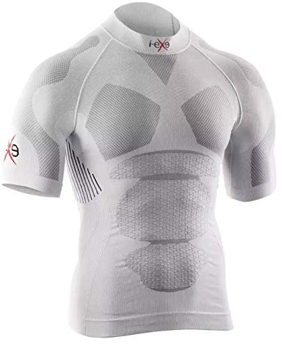 I-EXE HP - Camiseta para Hombre, Hombre, Camiseta, HP002C13BN, Bianco/Inserti in Nero, S