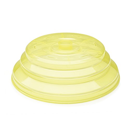 IBILI 798500 Tapa Plegable para microondas de Silicona, Color Amarillo (26 x 26 x 3 cm)