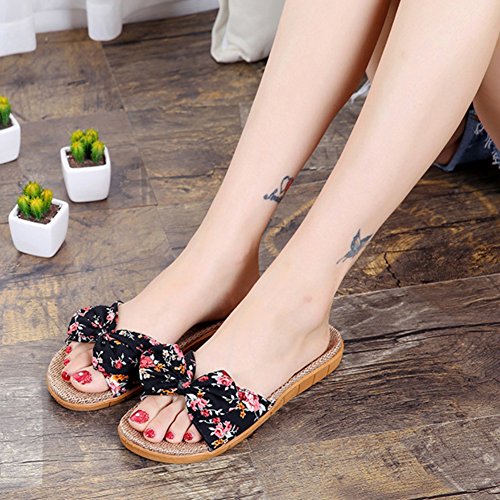 IBLUELOVER Pantuflas Mujer Sandalias Lino de Playa Antideslizantes Chanclas para decoración de Nudos Mariposas Zapatos Transpirables Slippers Cuarto de baño Piscina Oficina IBLUELOVER Pantuflas Mujer Sandalias Lino de Playa Antideslizantes Chanclas para decoración de Nudos Mariposas Zapatos Transpirables Slippers Cuarto de baño Piscina Oficina