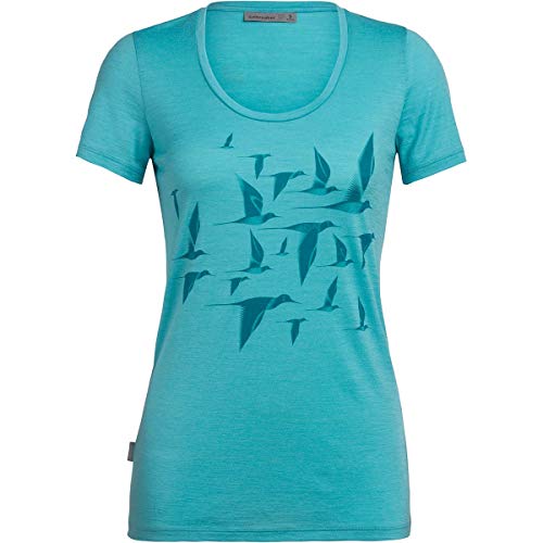 Icebreaker Tech Lite Scoop Poaka - Camiseta de senderismo para mujer, Mujer, color Poaka Lagoon., tamaño S Icebreaker Tech Lite Scoop Poaka - Camiseta de senderismo para mujer, Mujer, color Poaka Lagoon., tamaño S
