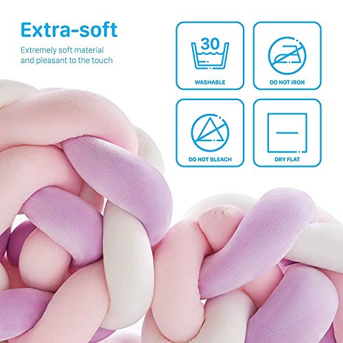 Icegrey Trenza Protector de Cuna 4 Trenzada Bebe Parachoques Cuna Protector de Cabeza para Proteger Bebe y Decorar la Cuna con Bolsa de Lavandería, Gris + Blanco + Verde + Azul, 3m Icegrey Trenza Protector de Cuna 4 Trenzada Bebe Parachoques Cuna Protector de Cabeza para Proteger Bebe y Decorar la Cuna con Bolsa de Lavandería, Gris + Blanco + Verde + Azul, 3m