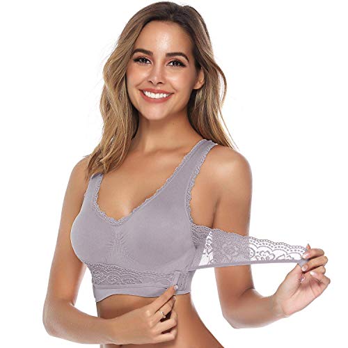 iClosam Sujetador Deportivo Encaje Mujer（1/2/3pack） Bra con Almohadillas Extraíbles para Yoga/Fitness/Ejercicio/USA de Diaria