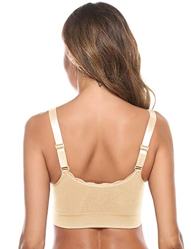 iClosam Sujetador Deportivo Encaje Mujer,Sujetadores Ajustable Bra Deporte Sin Costuras para Gimnasio Yoga Bailar Corriendo Fitness iClosam Sujetador Deportivo Encaje Mujer,Sujetadores Ajustable Bra Deporte Sin Costuras para Gimnasio Yoga Bailar Corriendo Fitness