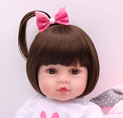 iCradle Reborn Baby Doll Niña Realista 24 Pulgadas 61cm Hermosa Muñeca Silicona Hecho a Mano Bebe Reborn Toddler Recien Nacido (18"/45cm)