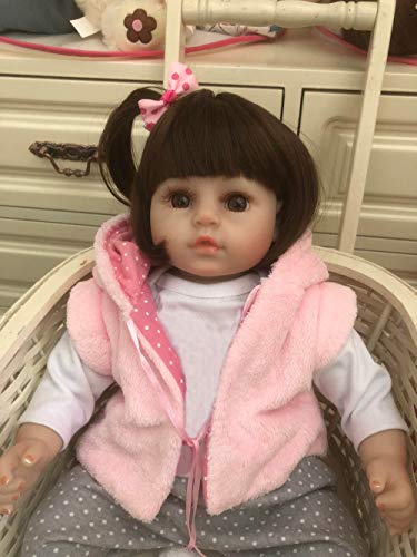 iCradle Reborn Baby Doll Niña Realista 24 Pulgadas 61cm Hermosa Muñeca Silicona Hecho a Mano Bebe Reborn Toddler Recien Nacido (18"/45cm)