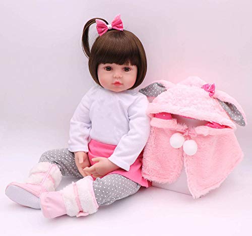 iCradle Reborn Baby Doll Niña Realista 24 Pulgadas 61cm Hermosa Muñeca Silicona Hecho a Mano Bebe Reborn Toddler Recien Nacido (18"/45cm)