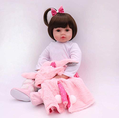 iCradle Reborn Baby Doll Niña Realista 24 Pulgadas 61cm Hermosa Muñeca Silicona Hecho a Mano Bebe Reborn Toddler Recien Nacido (18"/45cm)