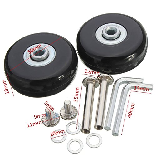ICTRONIX par de Equipaje, maletín Wheels Rueda de Repuesto para Maleta Equipaje 50mm x 18mm ICTRONIX par de Equipaje, maletín Wheels Rueda de Repuesto para Maleta Equipaje 50mm x 18mm