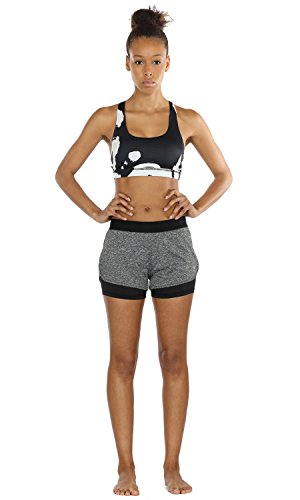 icyzone 2 en 1 Pantalón Corto para Mujer para Correr, Pack de 2 (S, Carboncillo/Azul Real) icyzone 2 en 1 Pantalón Corto para Mujer para Correr, Pack de 2 (S, Carboncillo/Azul Real)