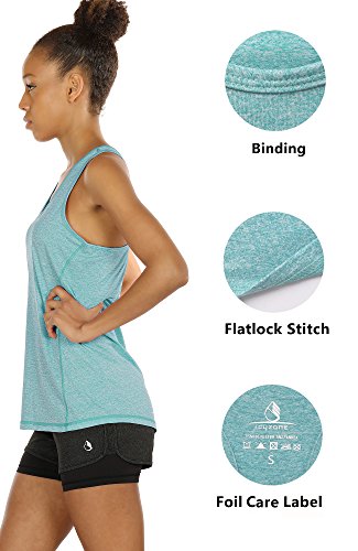icyzone Camiseta de Fitness Deportiva de Tirantes para Mujer, Pack de 3 (M, Negro/Granito/Verde) icyzone Camiseta de Fitness Deportiva de Tirantes para Mujer, Pack de 3 (M, Negro/Granito/Verde)