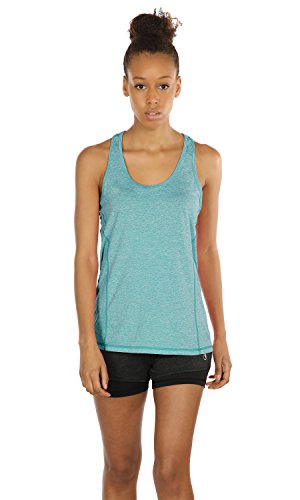 icyzone Camiseta de Fitness Deportiva de Tirantes para Mujer, Pack de 3 (M, Negro/Granito/Verde) icyzone Camiseta de Fitness Deportiva de Tirantes para Mujer, Pack de 3 (M, Negro/Granito/Verde)
