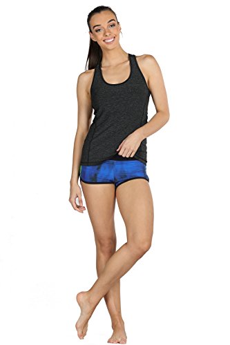 icyzone Camiseta de Fitness Deportiva de Tirantes para Mujer, Pack de 3 (XXL, Negro/Granito/Verde)