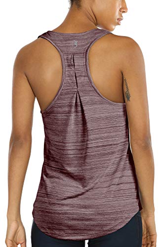 icyzone Camiseta sin Mangas de Yoga para Mujer Chaleco Deportivo (M, Borgoña)