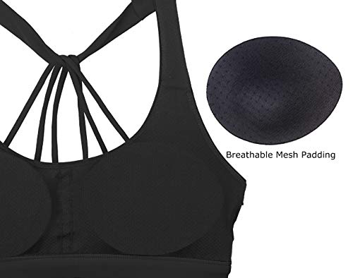 icyzone Sujetador Deportivo Yoga Diseño de Tirantes Cruzados en la Espalda Ejercicio Fitness Ropa Interior para Mujer (S, Negro) icyzone Sujetador Deportivo Yoga Diseño de Tirantes Cruzados en la Espalda Ejercicio Fitness Ropa Interior para Mujer (S, Negro)