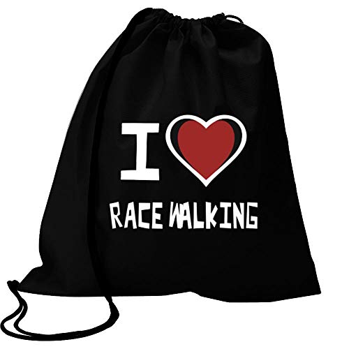 Idakoos I Love Race Walking Bicolor Heart Bolsa Deportiva 18" x 13"