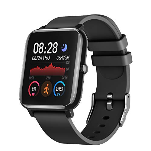 IDEALROYAL Smartwatch, P22 Reloj Inteligente Impermeable con Monitor de Frecuencia Cardíaca, Monitor de Sueño, Podómetro de Seguimiento de Actividad Física con Pantalla Táctil para Android iOS