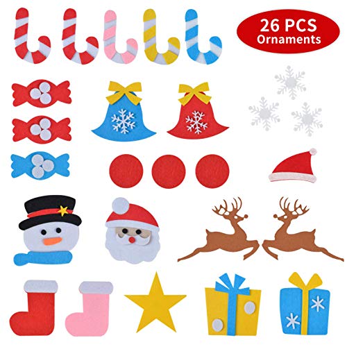 Idefair Árbol de Navidad de Fieltro DIY 26 Piezas de Adornos Desmontables con Luces de Cadena de 3,2 pies para Colgar en la Pared Decoraciones navideñas Idefair Árbol de Navidad de Fieltro DIY 26 Piezas de Adornos Desmontables con Luces de Cadena de 3,2 pies para Colgar en la Pared Decoraciones navideñas