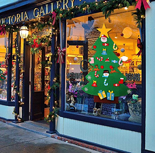 Idefair Árbol de Navidad de Fieltro DIY 26 Piezas de Adornos Desmontables con Luces de Cadena de 3,2 pies para Colgar en la Pared Decoraciones navideñas Idefair Árbol de Navidad de Fieltro DIY 26 Piezas de Adornos Desmontables con Luces de Cadena de 3,2 pies para Colgar en la Pared Decoraciones navideñas