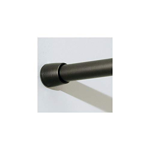 iDesign Barra para cortinas de ducha (109-191 cm), soporte para cortinas de baño de tamaño mediano y de metal, barra telescópica extensible para instalar sin taladro, color bronce