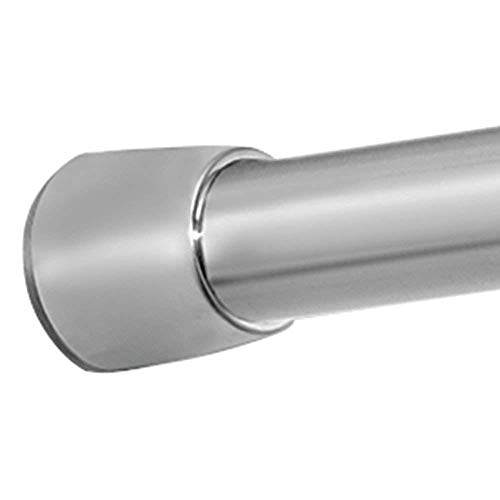 iDesign Barra para cortinas de ducha, soporte para cortinas de baño de tamaño largo y de acero, barra telescópica extensible para instalar sin taladro, plateado mate iDesign Barra para cortinas de ducha, soporte para cortinas de baño de tamaño largo y de acero, barra telescópica extensible para instalar sin taladro, plateado mate
