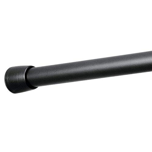 iDesign Barra para cortinas de ducha, soporte para cortinas de baño de tamaño largo y de metal, barra telescópica extensible para instalar sin taladro, negro mate iDesign Barra para cortinas de ducha, soporte para cortinas de baño de tamaño largo y de metal, barra telescópica extensible para instalar sin taladro, negro mate