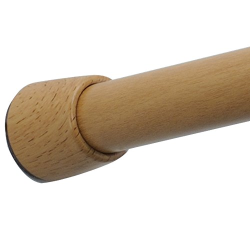 iDesign Barra para cortinas de ducha, soporte para cortinas de baño mediano de metal, barra telescópica extensible sin taladro con acabado de bambú natural, marrón claro iDesign Barra para cortinas de ducha, soporte para cortinas de baño mediano de metal, barra telescópica extensible sin taladro con acabado de bambú natural, marrón claro