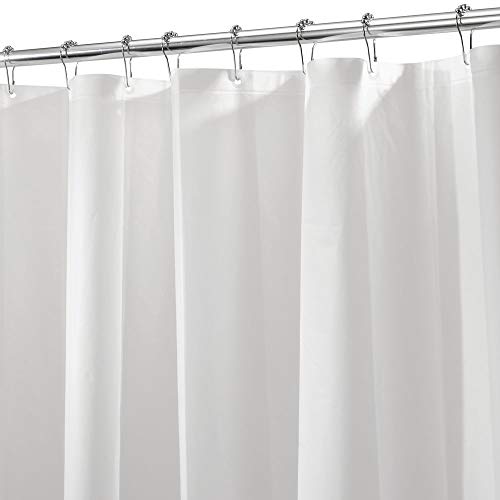 iDesign Cortinas de ducha de tela, impermeable, resistente al moho, 183,0 cm x 183,0 cm, 12 ojales de metal, Blanco Escarcha (Frost)