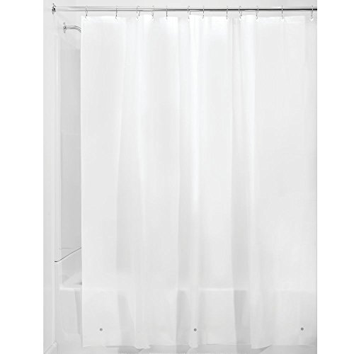 iDesign Cortinas de ducha de tela, impermeable, resistente al moho, 183,0 cm x 183,0 cm, 12 ojales de metal, Blanco Escarcha (Frost)