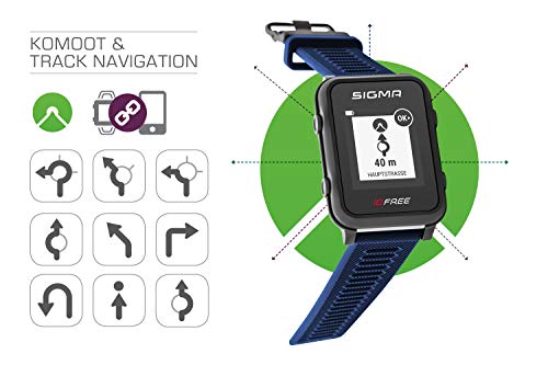 iD.FREE reloj multideportivo con GPS para el aire libre y navegación, notificaciones inteligentes, Geocaching, medición de pulso en la muñeca, a prueba de agua, incl. soporte para bicicleta