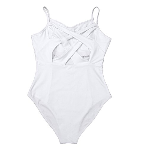 iEFiEL Body Maillot de Danza Ballet Gimnasia Leotardo Mono Clásico Elástico Algodón para Mujer Chica Blanco XS iEFiEL Body Maillot de Danza Ballet Gimnasia Leotardo Mono Clásico Elástico Algodón para Mujer Chica Blanco XS