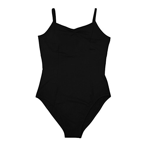 iEFiEL Body Maillot de Danza Ballet Gimnasia Leotardo Mono Clásico Elástico Algodón para Mujer Chica Negro M