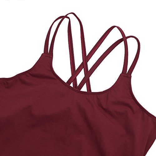 iEFiEL Chica Maillot de Danza Gimnasia Leotardo Body Clásico Elástico Ballet Algodón para Mujer Vino L iEFiEL Chica Maillot de Danza Gimnasia Leotardo Body Clásico Elástico Ballet Algodón para Mujer Vino L