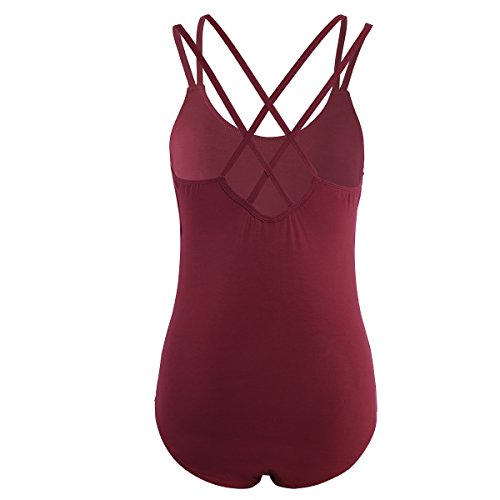 iEFiEL Chica Maillot de Danza Gimnasia Leotardo Body Clásico Elástico Ballet Algodón para Mujer Vino L iEFiEL Chica Maillot de Danza Gimnasia Leotardo Body Clásico Elástico Ballet Algodón para Mujer Vino L