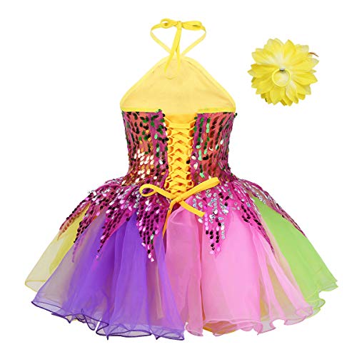 IEFIEL Disfraz Bailarina Niña Lentejuelas Princesa Maillot Tutú Fiesta Vestido de Danza Flores Traje de Ballet Ropa para Baile Actuación Competición Rosa Amarillo 4-5 años IEFIEL Disfraz Bailarina Niña Lentejuelas Princesa Maillot Tutú Fiesta Vestido de Danza Flores Traje de Ballet Ropa para Baile Actuación Competición Rosa Amarillo 4-5 años