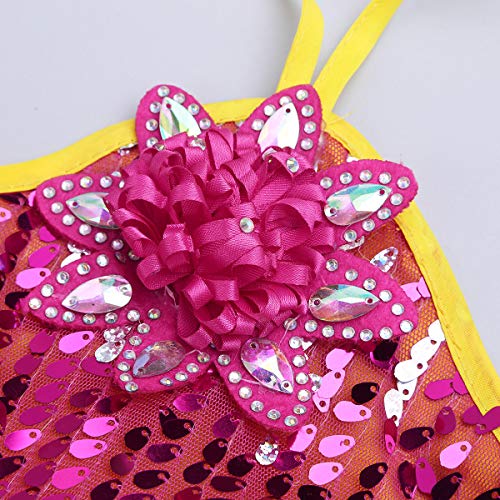 IEFIEL Disfraz Bailarina Niña Lentejuelas Princesa Maillot Tutú Fiesta Vestido de Danza Flores Traje de Ballet Ropa para Baile Actuación Competición Rosa Amarillo 4-5 años IEFIEL Disfraz Bailarina Niña Lentejuelas Princesa Maillot Tutú Fiesta Vestido de Danza Flores Traje de Ballet Ropa para Baile Actuación Competición Rosa Amarillo 4-5 años