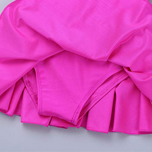 IEFIEL Maillot Ballet Niña Correras Cruzadas Ropa de Ballet Traje Bailarina de Ballet Maillot con Falda Tutu Pincesa para Niñas 4-14 Años Rosa oscuro 10-12 años