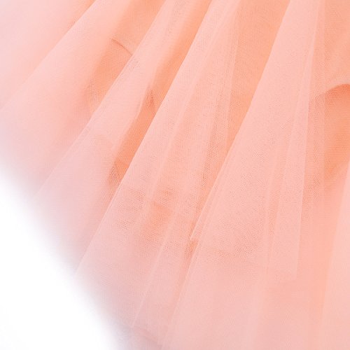 IEFIEL Maillot Tul Tutú Falda Vestido de Ballet Danza con Lentejuelas para (2-12 Años) Niña Naranja A 10-12 años