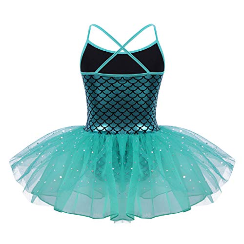 IEFIEL Vestido Danza Ballet Maillot Niña Tutu Vestido de Princesa Falda Bailarina Disfraz de Sirena para Niña 3-10 Años Lago Azul 8 Años
