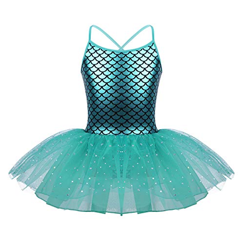 IEFIEL Vestido Danza Ballet Maillot Niña Tutu Vestido de Princesa Falda Bailarina Disfraz de Sirena para Niña 3-10 Años Lago Azul 8 Años