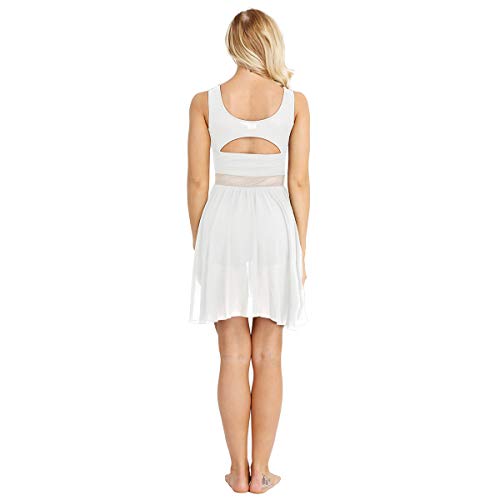 IEFIEL Vestido Danza Ballet para Mujer Chicas Vestido de Gasa Sin Mangas de Danza Gimnasia Maillot con Falda Mallas Irregular Vestido Baile Moderno Blanco A S IEFIEL Vestido Danza Ballet para Mujer Chicas Vestido de Gasa Sin Mangas de Danza Gimnasia Maillot con Falda Mallas Irregular Vestido Baile Moderno Blanco A S