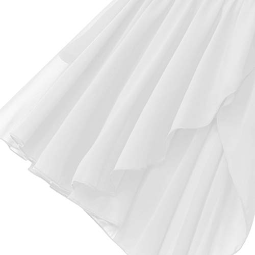 IEFIEL Vestido Danza Ballet para Mujer Chicas Vestido de Gasa Sin Mangas de Danza Gimnasia Maillot con Falda Mallas Irregular Vestido Baile Moderno Blanco A S