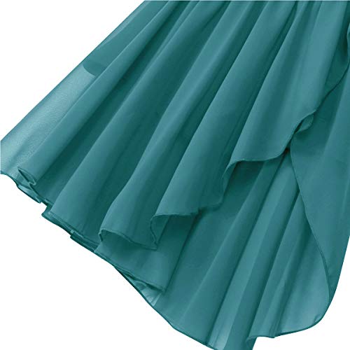 IEFIEL Vestido Danza Ballet para Mujer Chicas Vestido de Gasa Sin Mangas de Danza Gimnasia Maillot con Falda Mallas Irregular Vestido Baile Moderno Verde XS